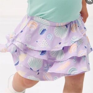Little Sleepies Play Purple Seashell Print Skort Sz 2t